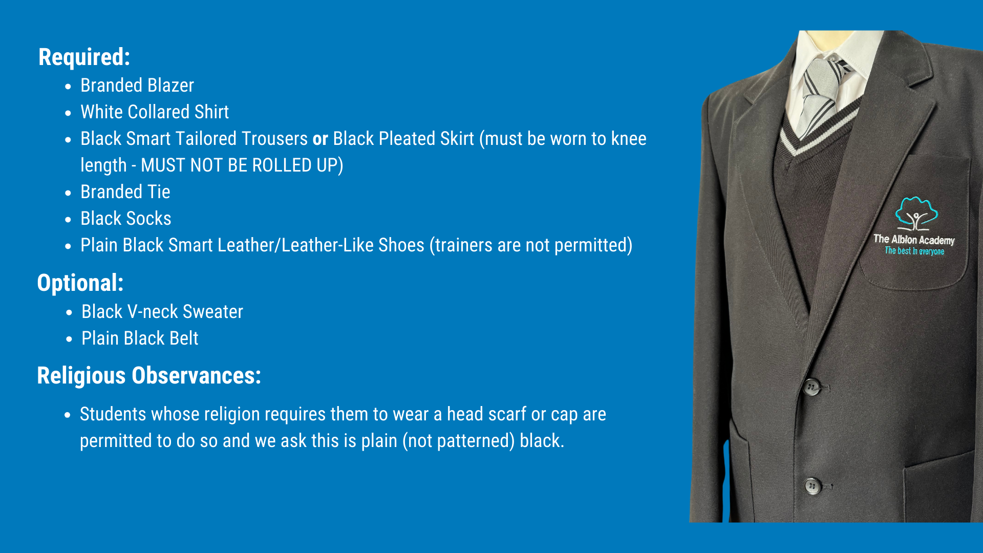 The Albion Academy School Uniform
