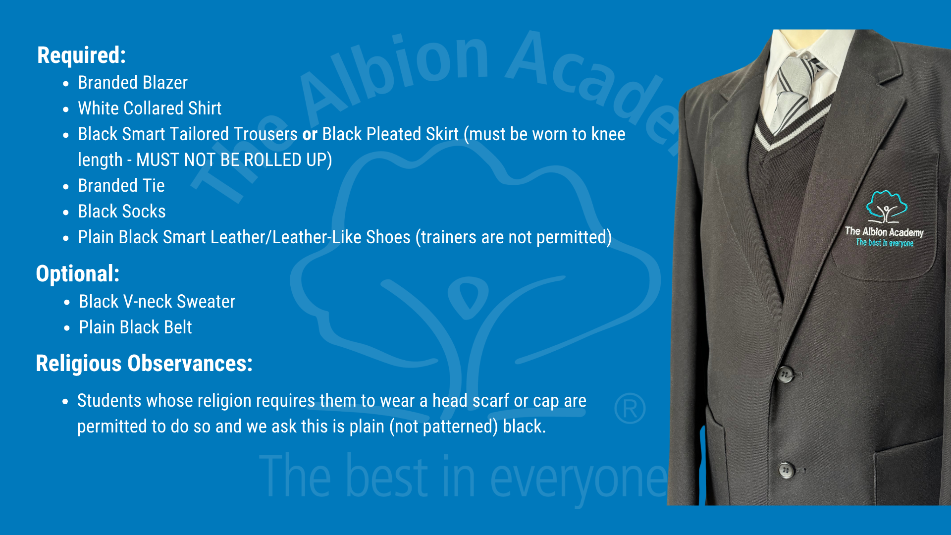 The Albion Academy School Uniform
